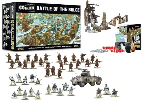 Warlord Bolt Action Battle of The Bulge Starter Set - Role Playing Strategy Board Games for Adults, Table Top WWII Strategic Wargaming Kit - Tabletop Military History RPG with Terrain