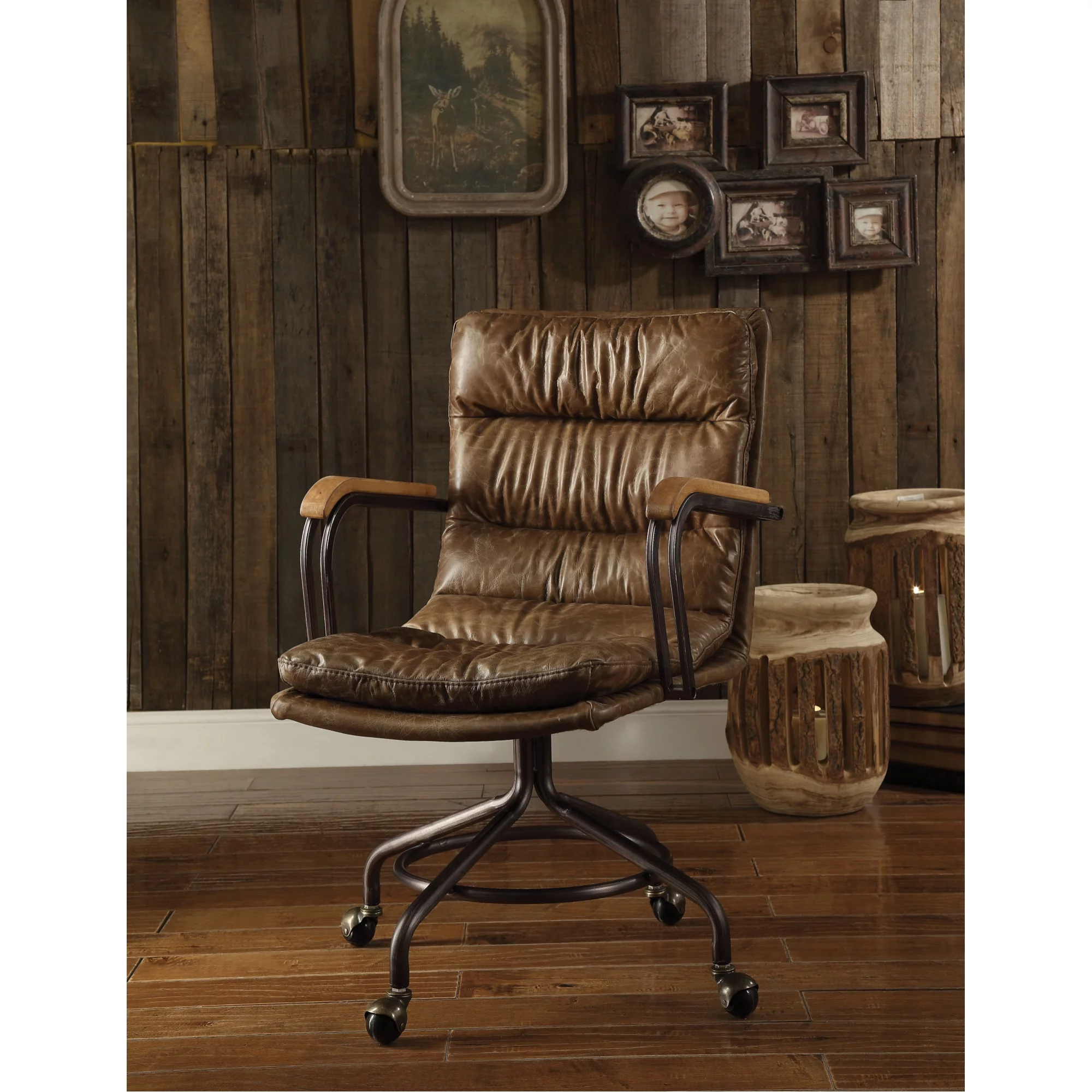 Ergode Executive Office Chair Vintage Whiskey Top Grain Leather
