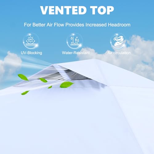 MASTERCANOPY Durable Pop-up Canopy Tent with 1 Sidewall (10'x10',White)