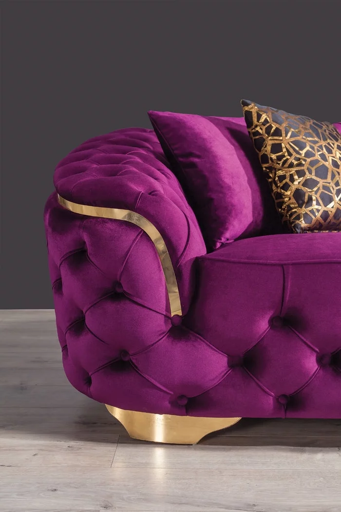 Lupino Purple Velvet Sofa & Loveseat