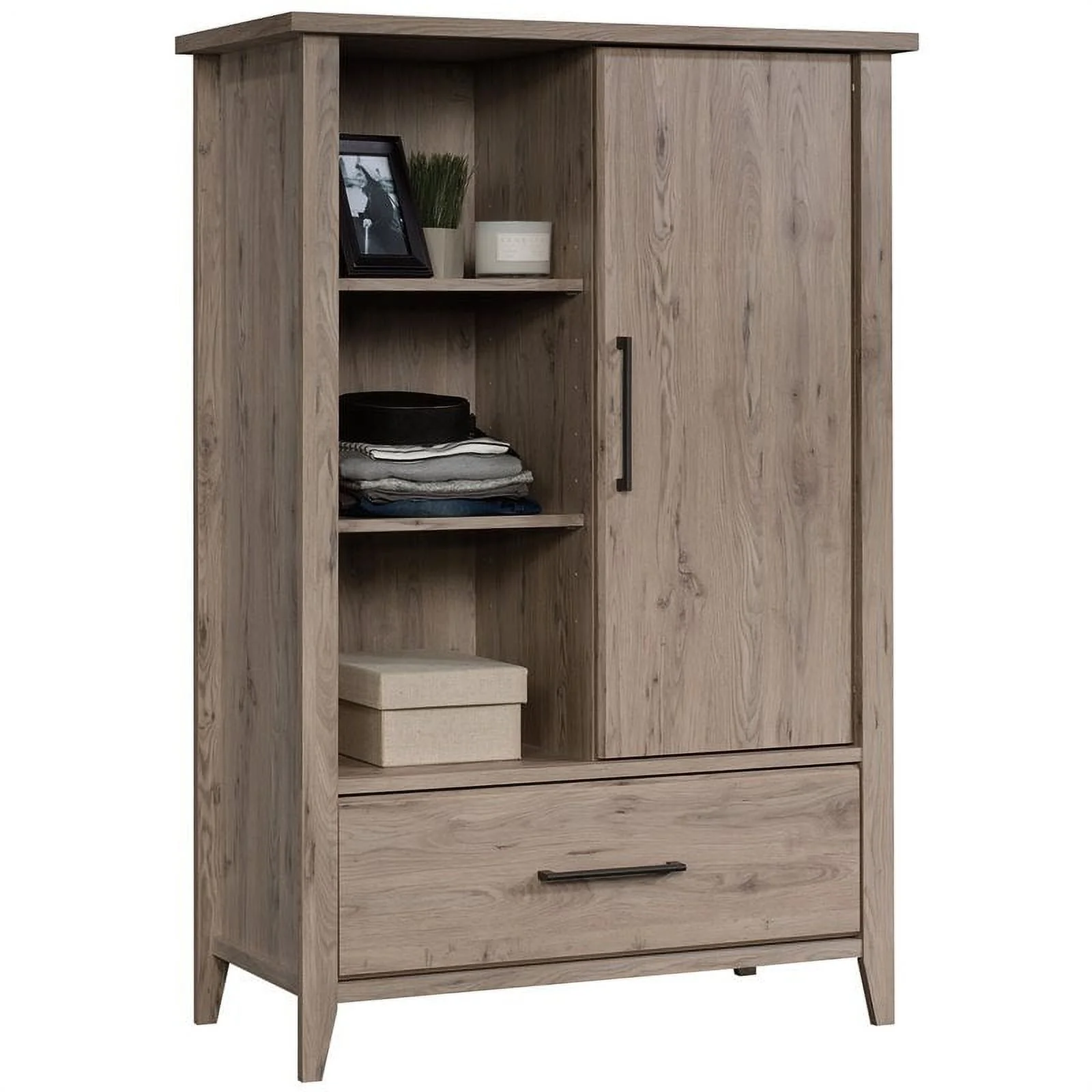 Allora Contemporary Wood Bedroom Armoire in Laurel Oak