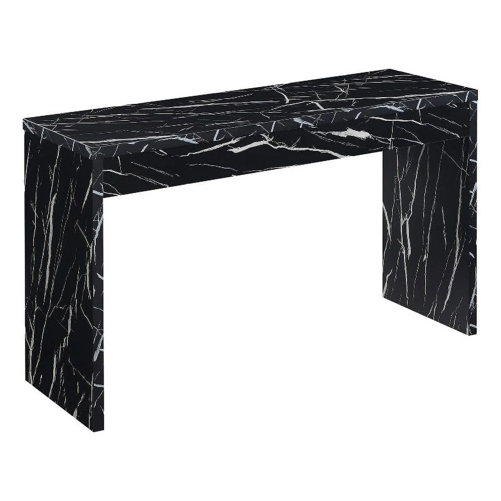 Pemberly Row Contemporary Wood Hall Console Table/Desk in Black