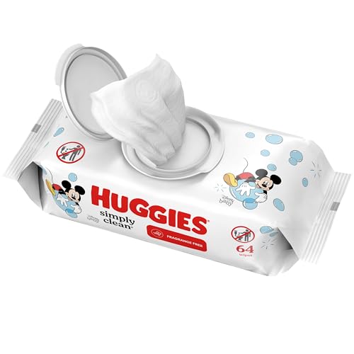 Huggies Simply Clean Fragrance-Free Baby Wipes, Unscented Diaper Wipes, 11 Flip-Top Packs (704 Wipes Total)