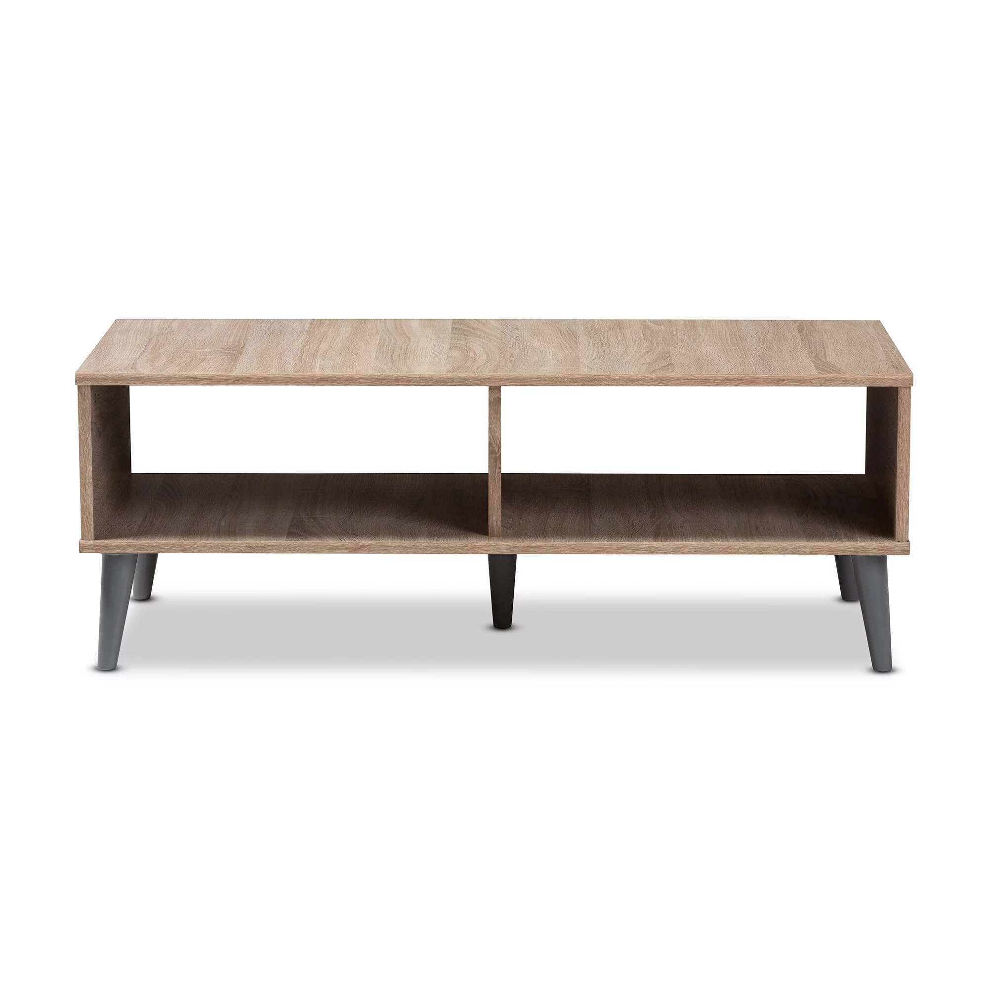 Baxton Studio Mid-Century Modern Brown Coffee Table by  Oak Oak Finish