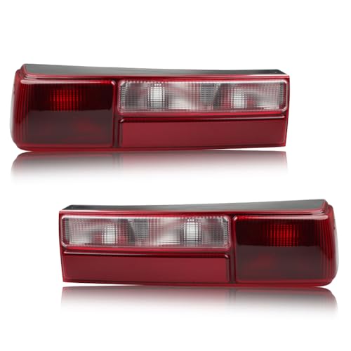 Tail Light Compatible with Fo-rd Mus-tang 1987-1993, [DOT] [Waterproof] Brake Rear Lamp with Housing (Left + Right), Replace OEM #‎E7ZZ-13404-A, E7ZZ-13405-A, FO2801168, FO2800168, Smoked Lens