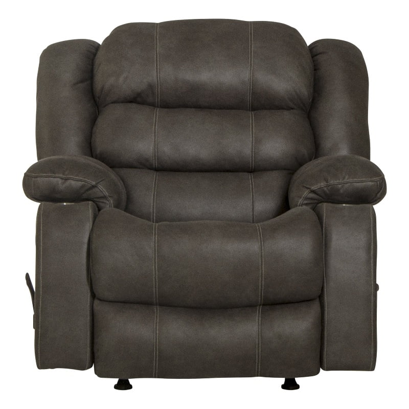 Catnapper Berkley Rocker Recliner with Dual Cupholders in Gray Polyester Fabric