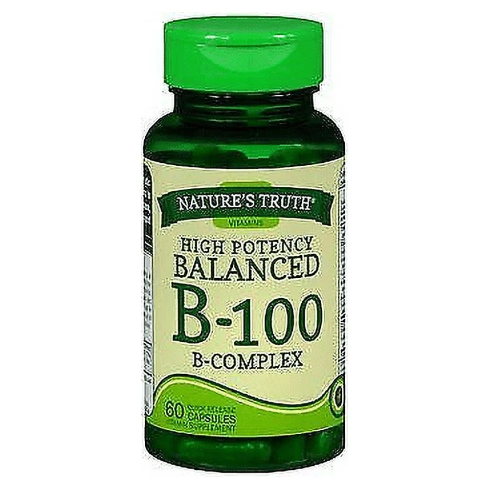 Nature's Truth High Potency Balanced B-100 B- Complex Quick Release Capsules - 60 ct, Pack of 6