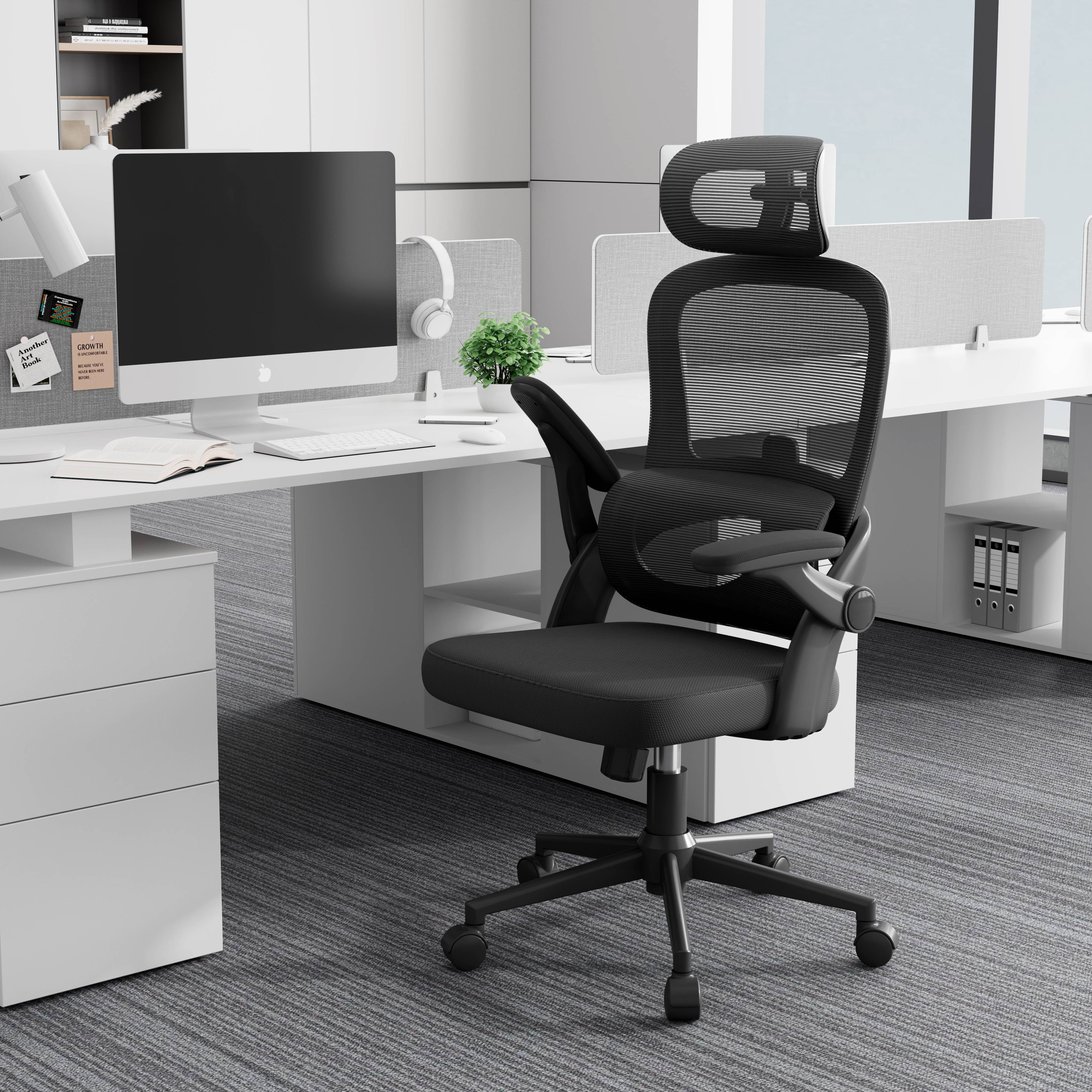 SIHOO Ergonomic High Back Office Chair, Mesh Desk Chair with Adjustable Headrest and Lumbar Support for Big and Tall People Black