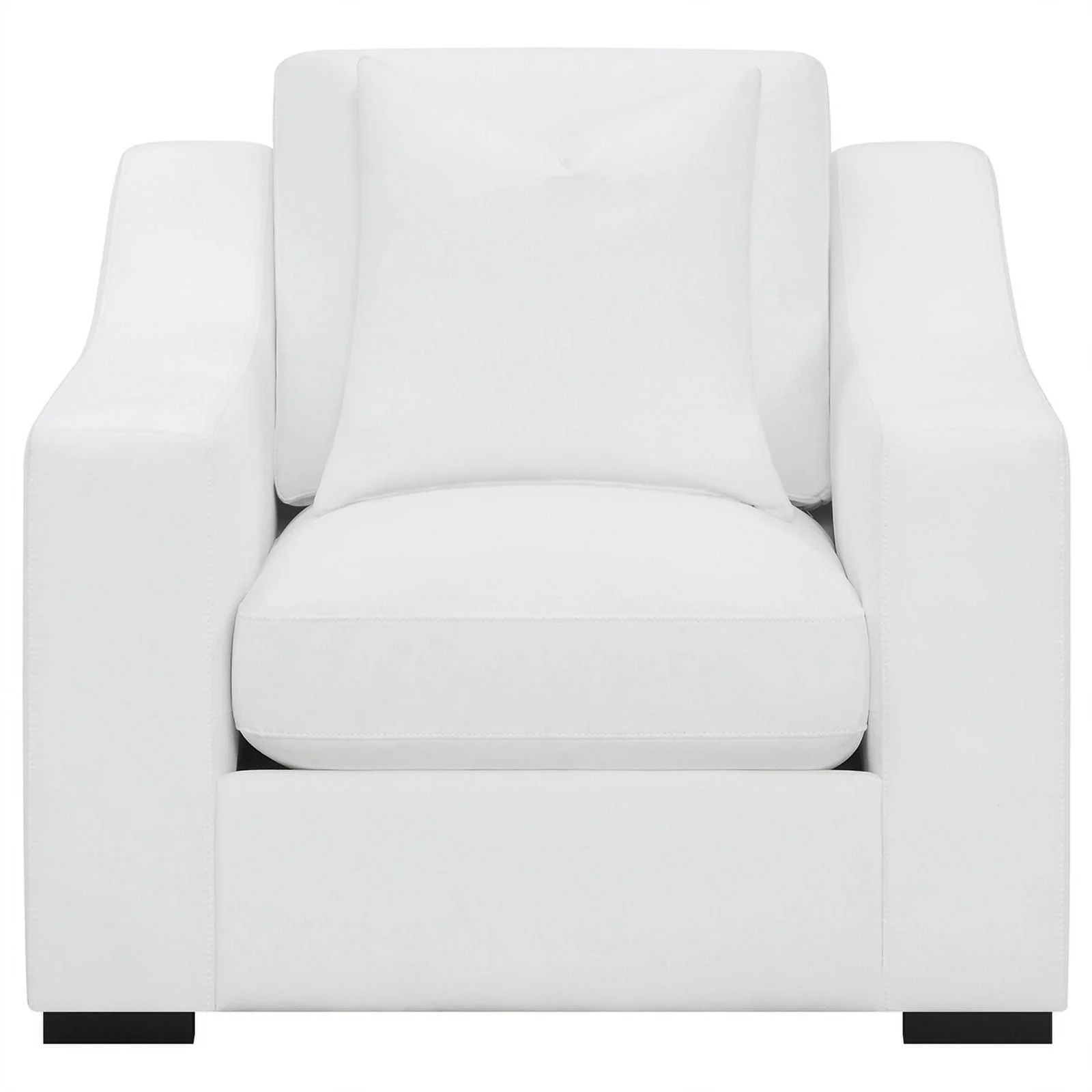 Coaster Ashlyn Upholstered Transitional Fabric Chair with Sloped Arms in White