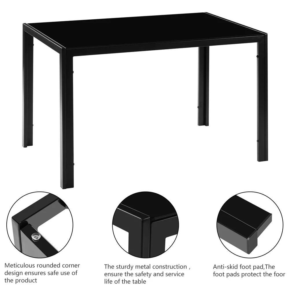 Winado New Modern 7 Pcs Dining Table Set With 6 Leather Chairs Kitchen Room Furniture