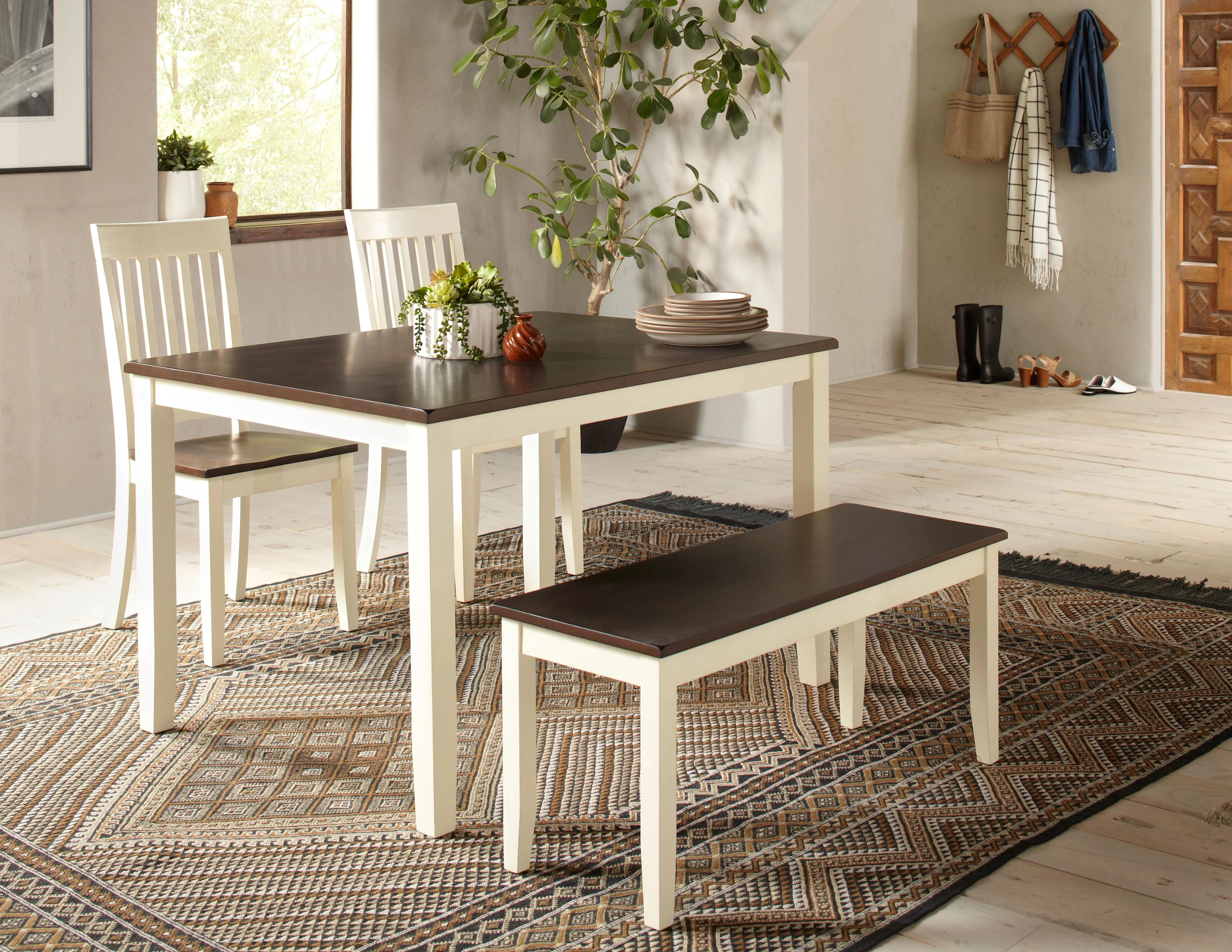 Jofran Decatur Lane Farmhouse 4 Piece Acacia Dining Set