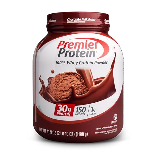 Premier Protein Powder, Vanilla Milkshake, 30g Protein, 1g Sugar, 100% Whey Protein, Keto Friendly, No Soy Ingredients, Gluten Free, 17 Servings, 23.3 Ounces