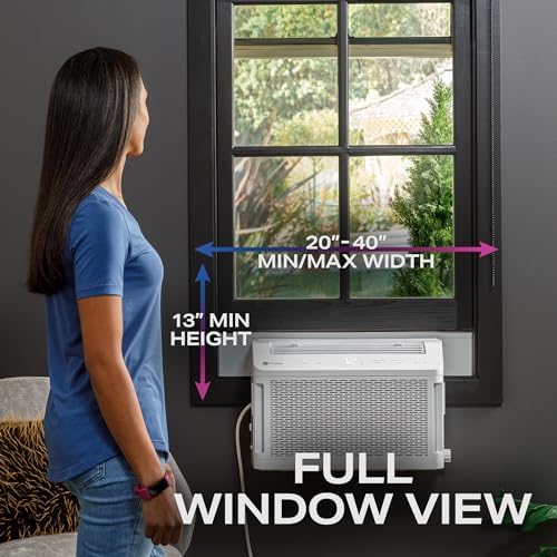 PHNT12CC Clearview Air Conditioner 12,000, Inverter Technology, Ultra Quiet, Medium Rooms up to 550 Sq. FT, Full Window View with Easy Installation, Energy-Efficient Cooling, 12200 BTU, White