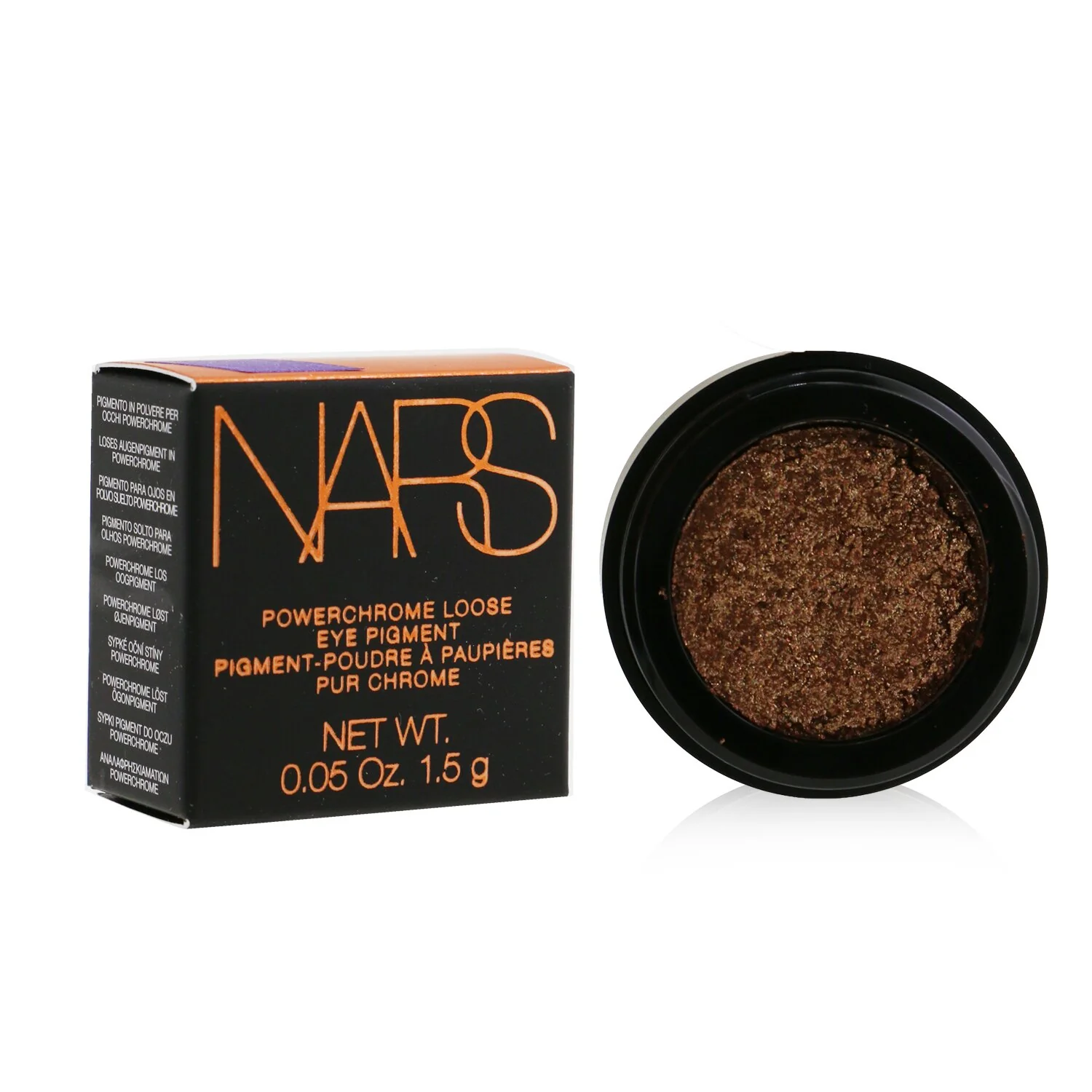 NARS Powerchrome Loose Eye Pigment - # Castaway (Shimmering Translucent White With Orange Pearl) (Box Slightly Damaged)  1.5g/0.05oz