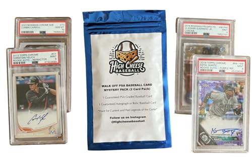 Baseball Walk Off Mystery Pack - 2 Cards, 1 PSA Graded & 1 Autograph/Relic Ungraded