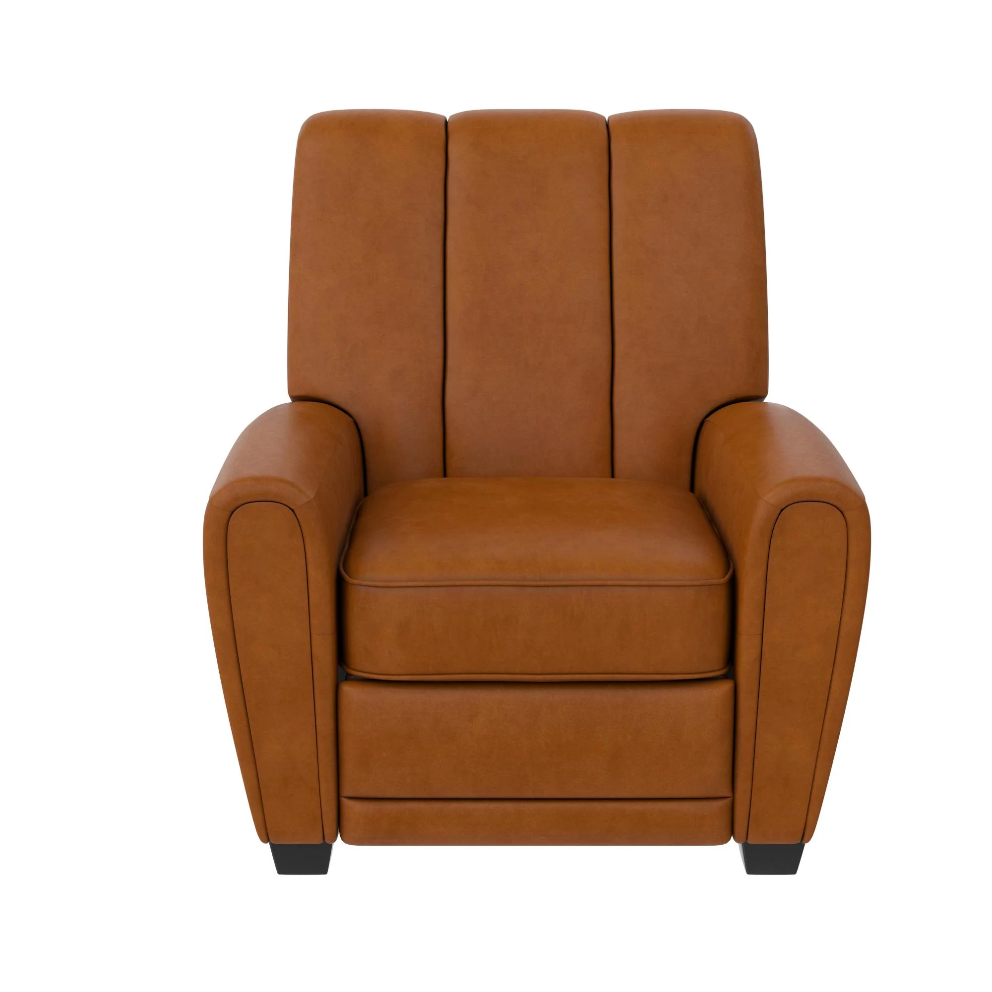 Better Homes & Gardens Vertical Channel Pushback Recliner Chair, Camel Faux Leather