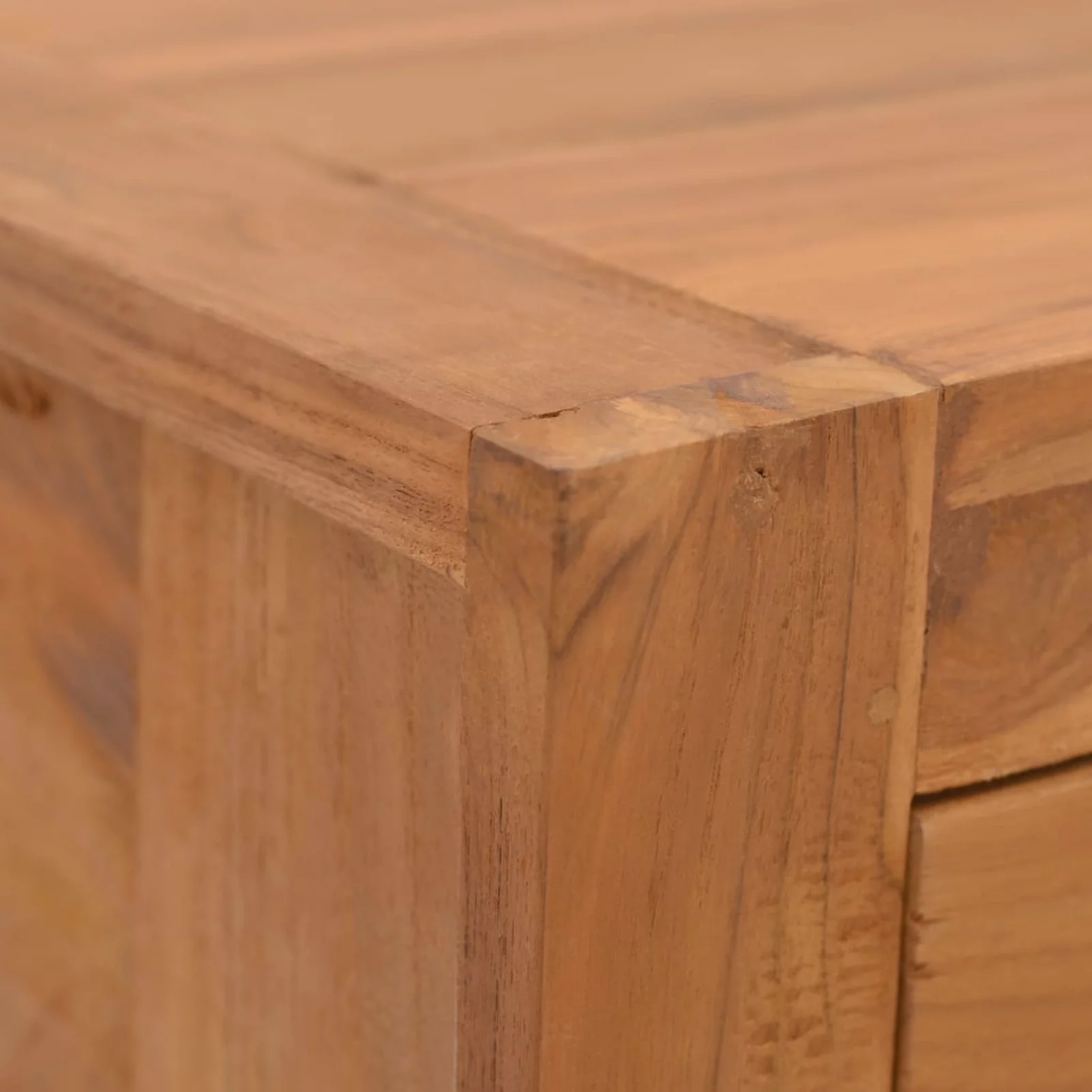 Anself Bedside Cabinet with Storage Drawer Teak Wood Nightstand Sofa and Couch End Side Table for Bedroom, Living Room, Home Furniture Decor 19.7 x 11.8 x 13.8 Inches (L x W x H)