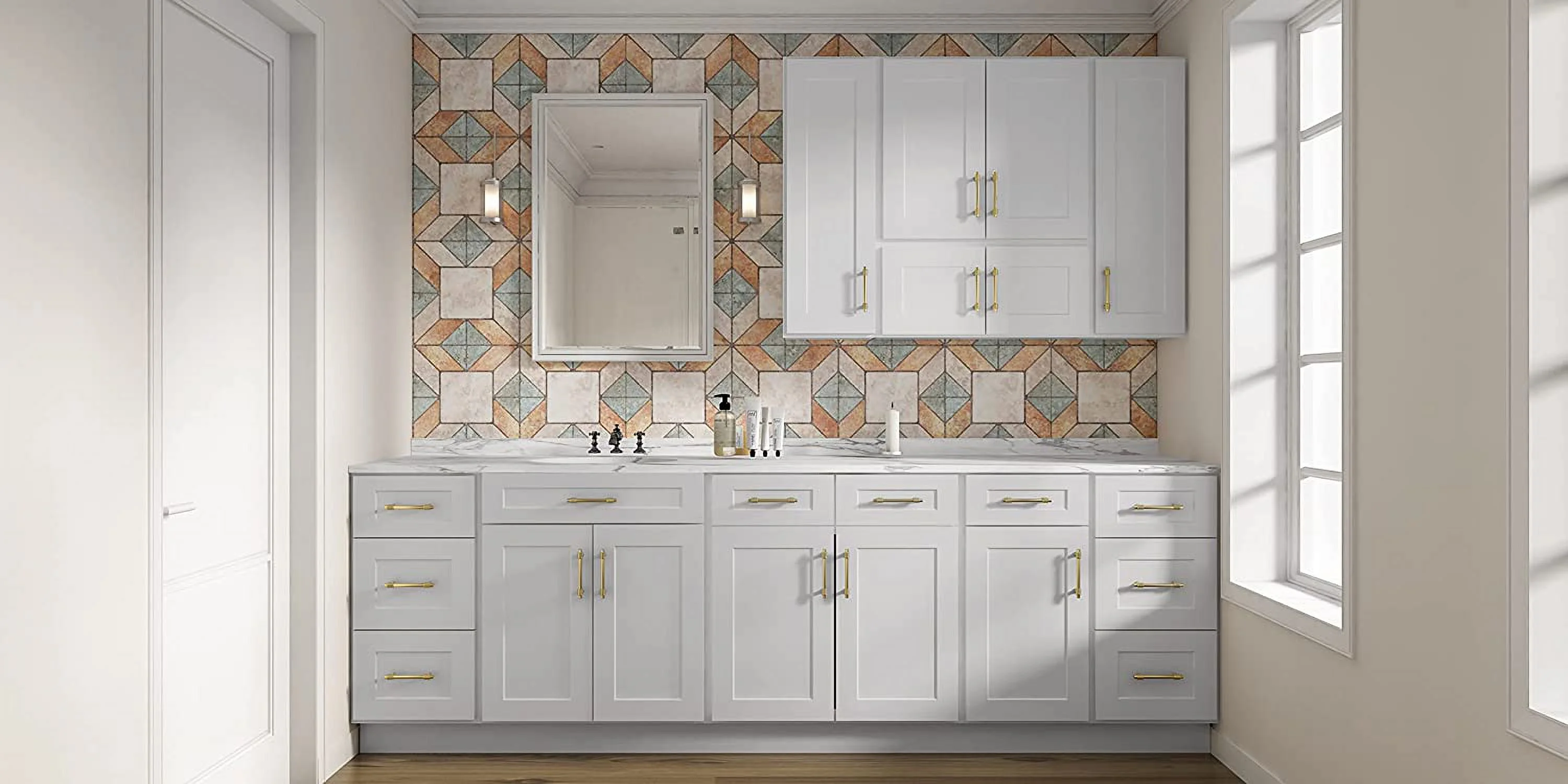 WANHUI Wall-Mounted Cabinets, Medicine Cabinets with Soft-Close Doors, Decorative Furniture for Living Rooms, Bedrooms, Kitchens, Laundry Rooms (Glass Not Included)