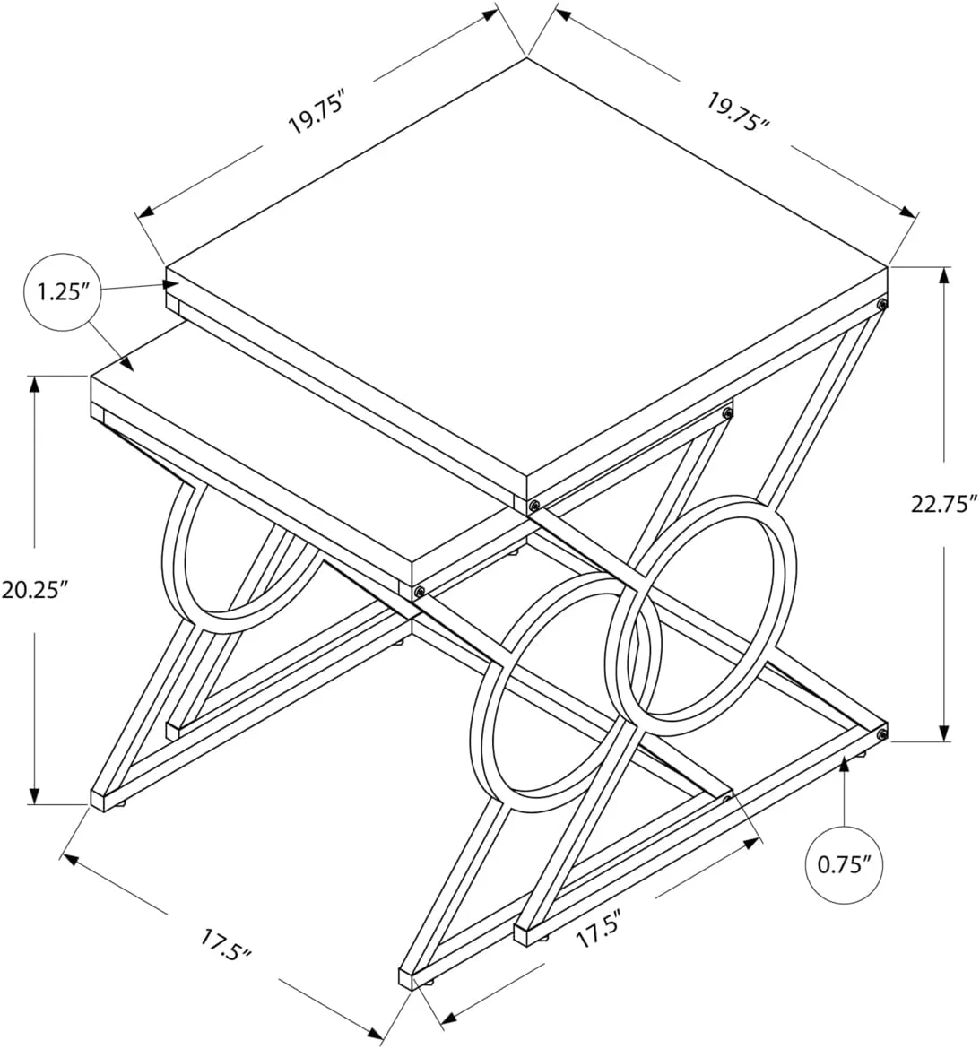 I NESTING TABLE, WHITE