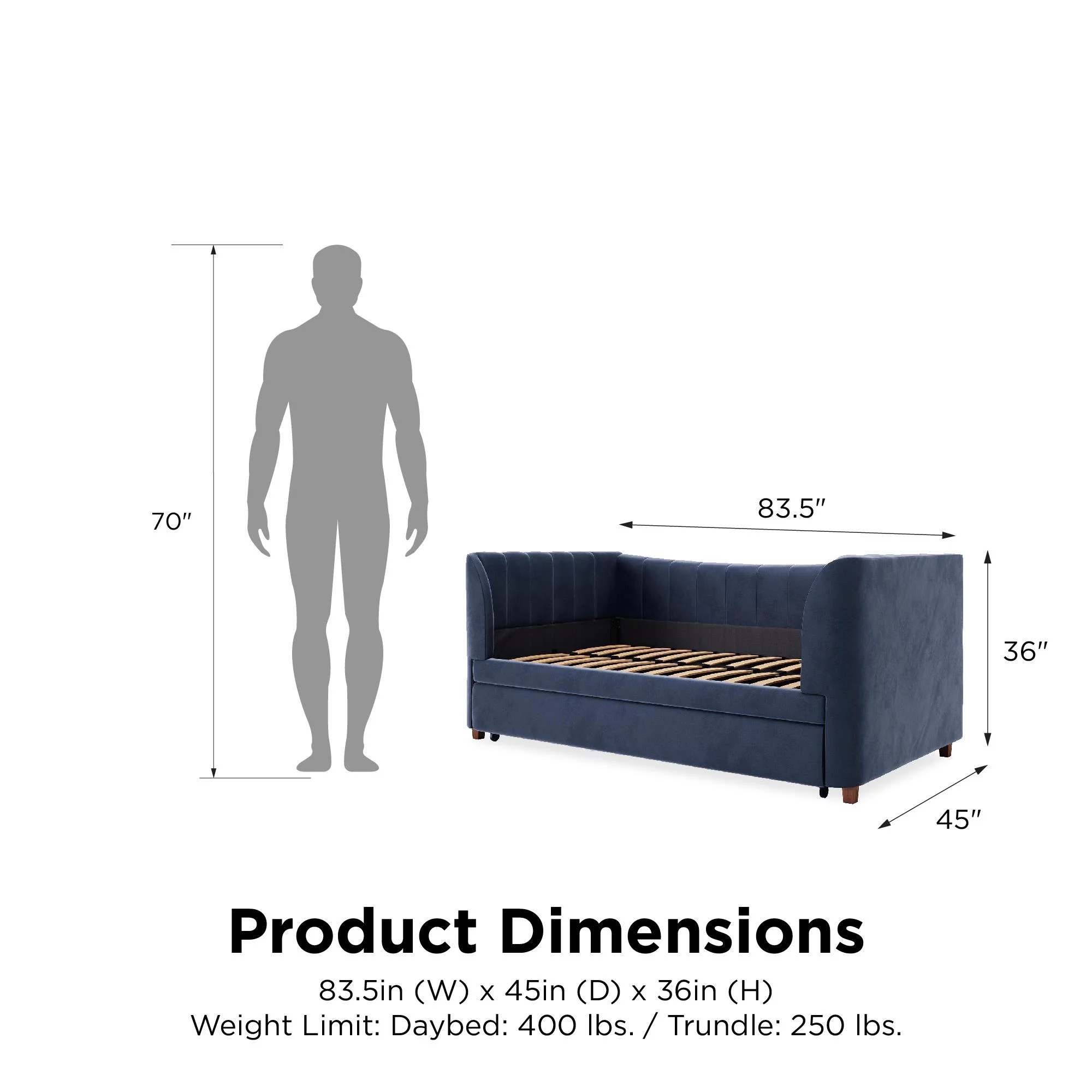 Little Seeds Valentina Upholstered Daybed with Trundle