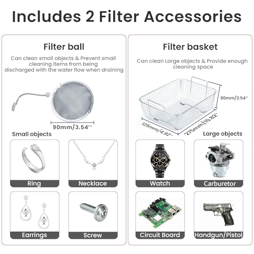 Anbull 4.5L/1.2Gal 180W Professional Ultrasonic Cleaner Machine with 304 Stainless Steel and Digital Timer Heater for Jewelry Watch Coin Glass Circuit Board Small Parts,030S