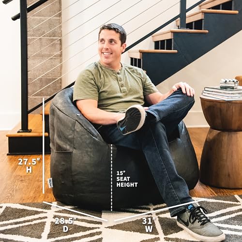 Big Joe Milano Lenox Denim Cobalt Beanbag Chair