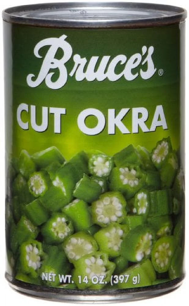 Bruce's Cuts Okra, 14 Oz Cans, Quantity of 12