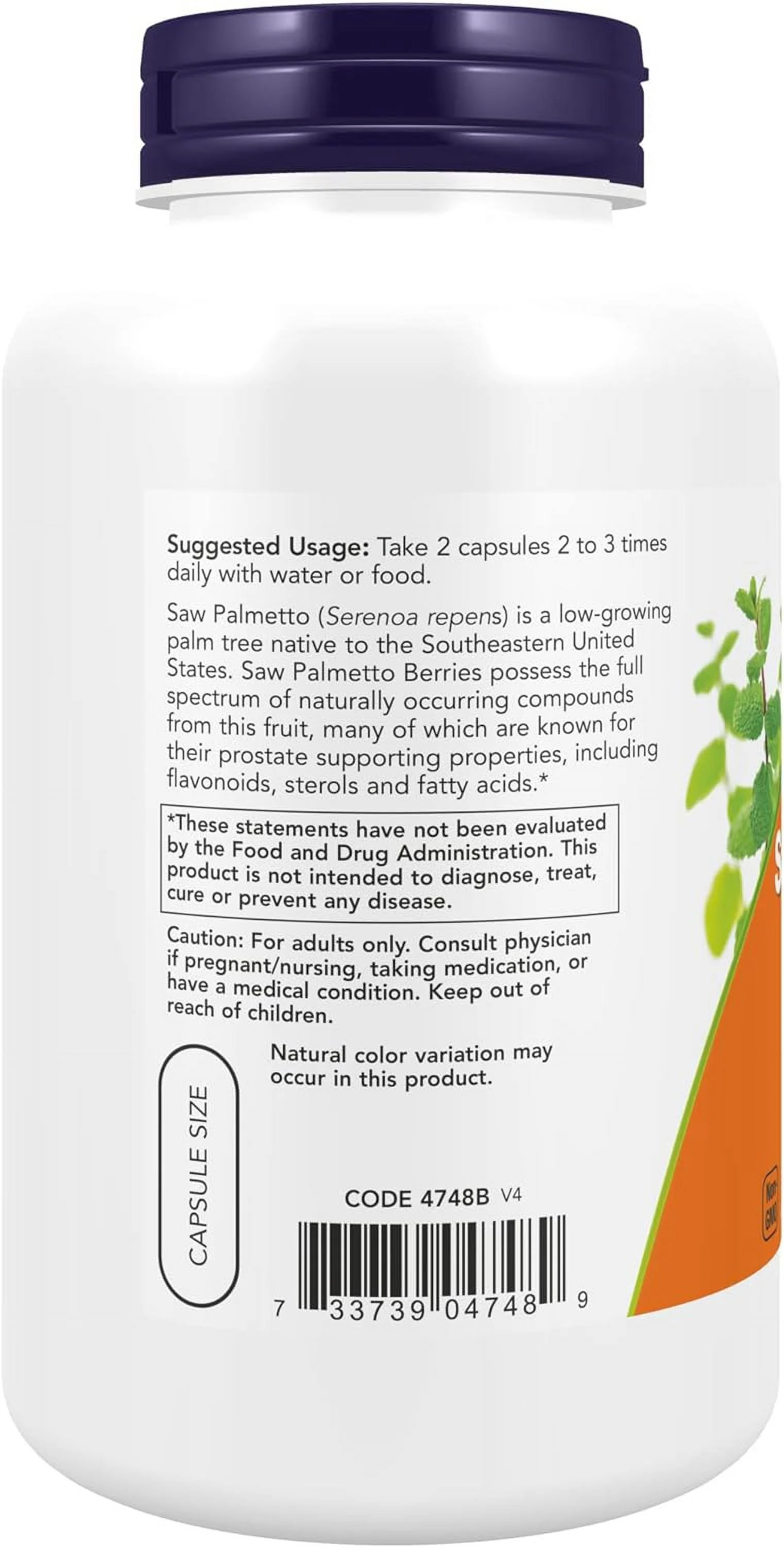 NOW Supplements, Saw Palmetto Berries (Serenoa repens) 550 mg, Men's Health*, 250 Veg Capsules