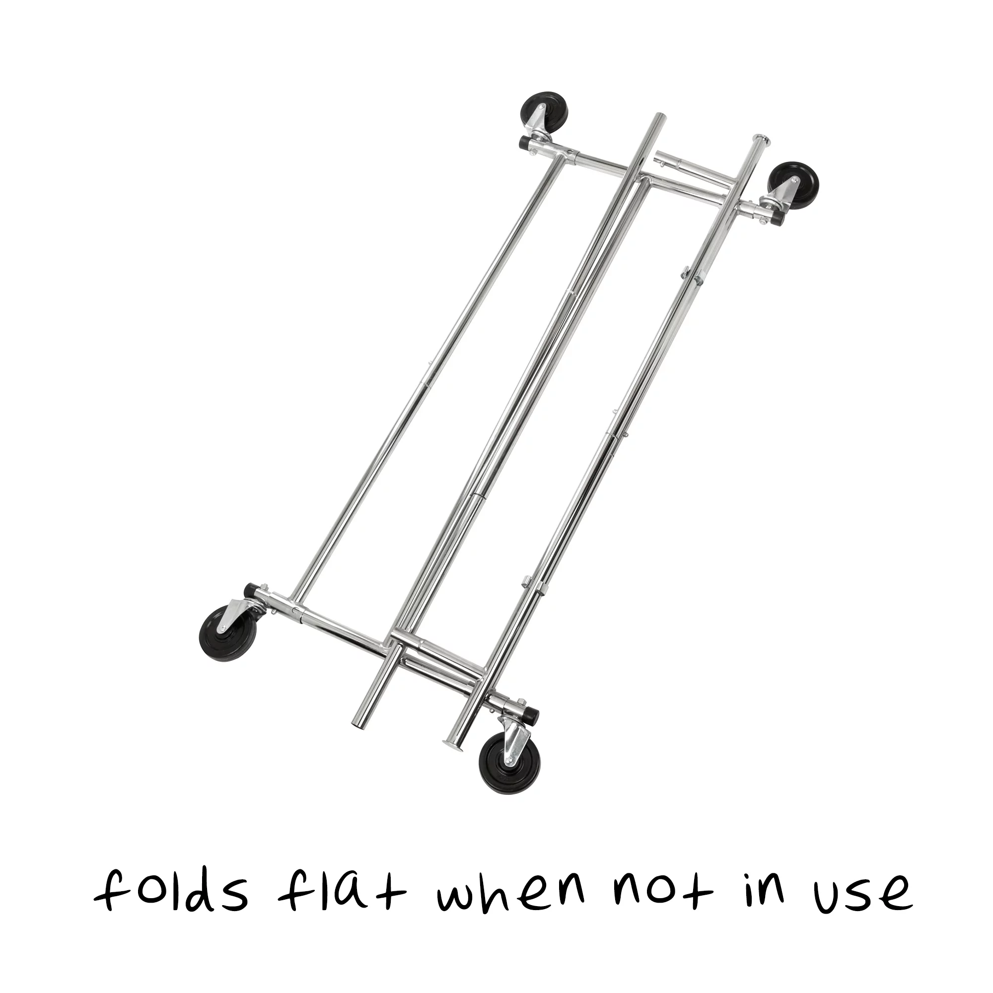 Honey-Can-Do Steel Folding Expandable Rolling Clothes Rack, Chrome