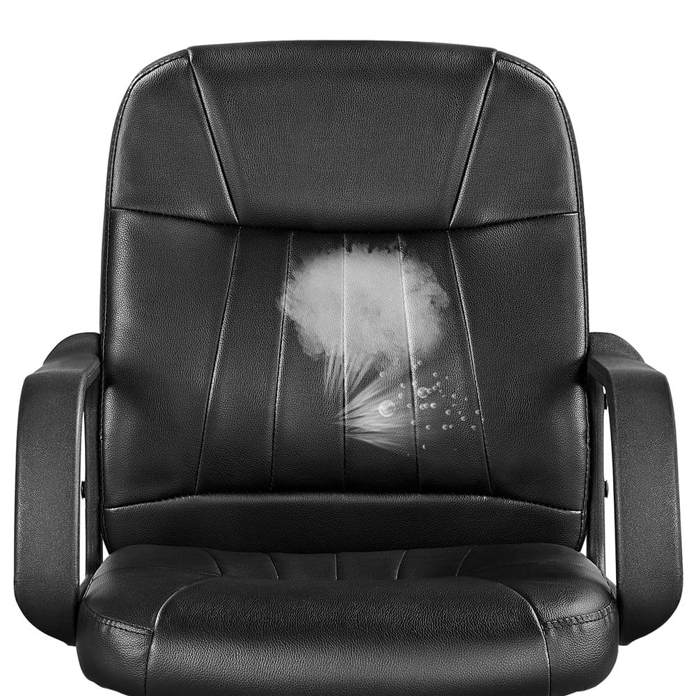 Yaheetech Adjustable Office Chair Swivel Chair Executive Artificial Leather Computer Chair 360°Rolling with wheels Ergonomic Essential Desk Chair with armrest