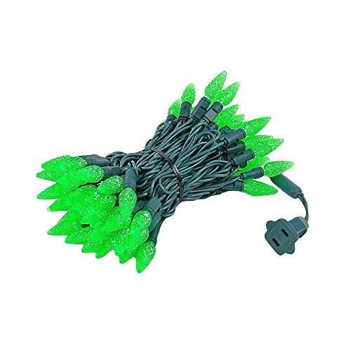 Novelty Lights 24 Feet 70 LED True Twinkle Purple/Lime Green Outdoor Halloween String, 100% Twinkle C6 Strawberry LED Lights on Black Wire, Commercial Grade UL Listed, Connectable End to End