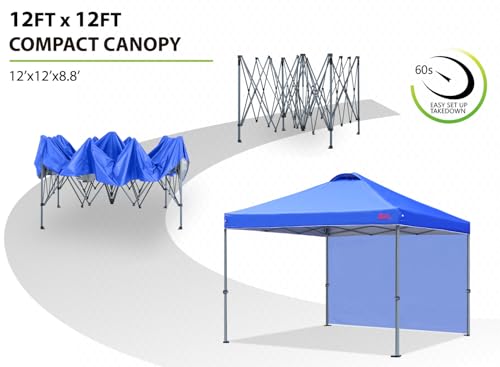 MASTERCANOPY Durable Pop-up Canopy Tent with 1 Sidewall (10'x10',White)