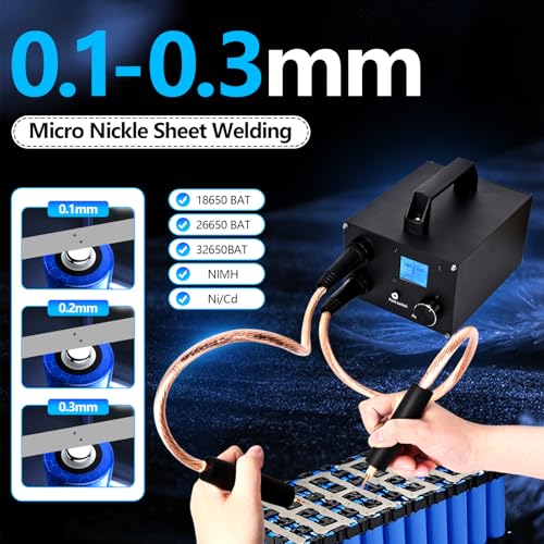 Dual Farad Battery Spot Welder, 3000F Capacitor with 25 Gears Adjustment,Portable Spot Welder for 0.1-0.3mm Nickle Strip Welding,with 1.8'' LCD Display