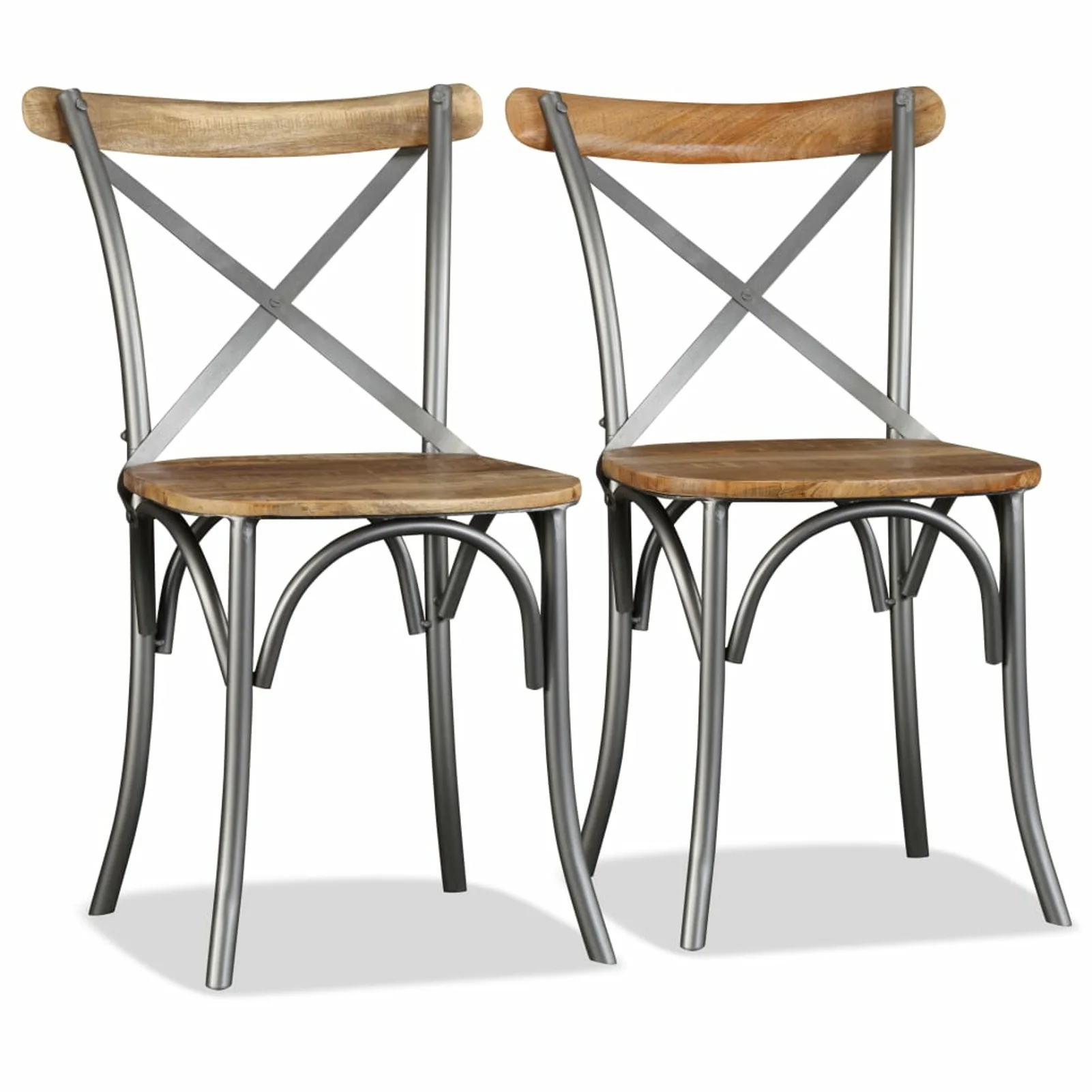 Tomshoo Dining Chairs 2 pcs Solid Mango Wood