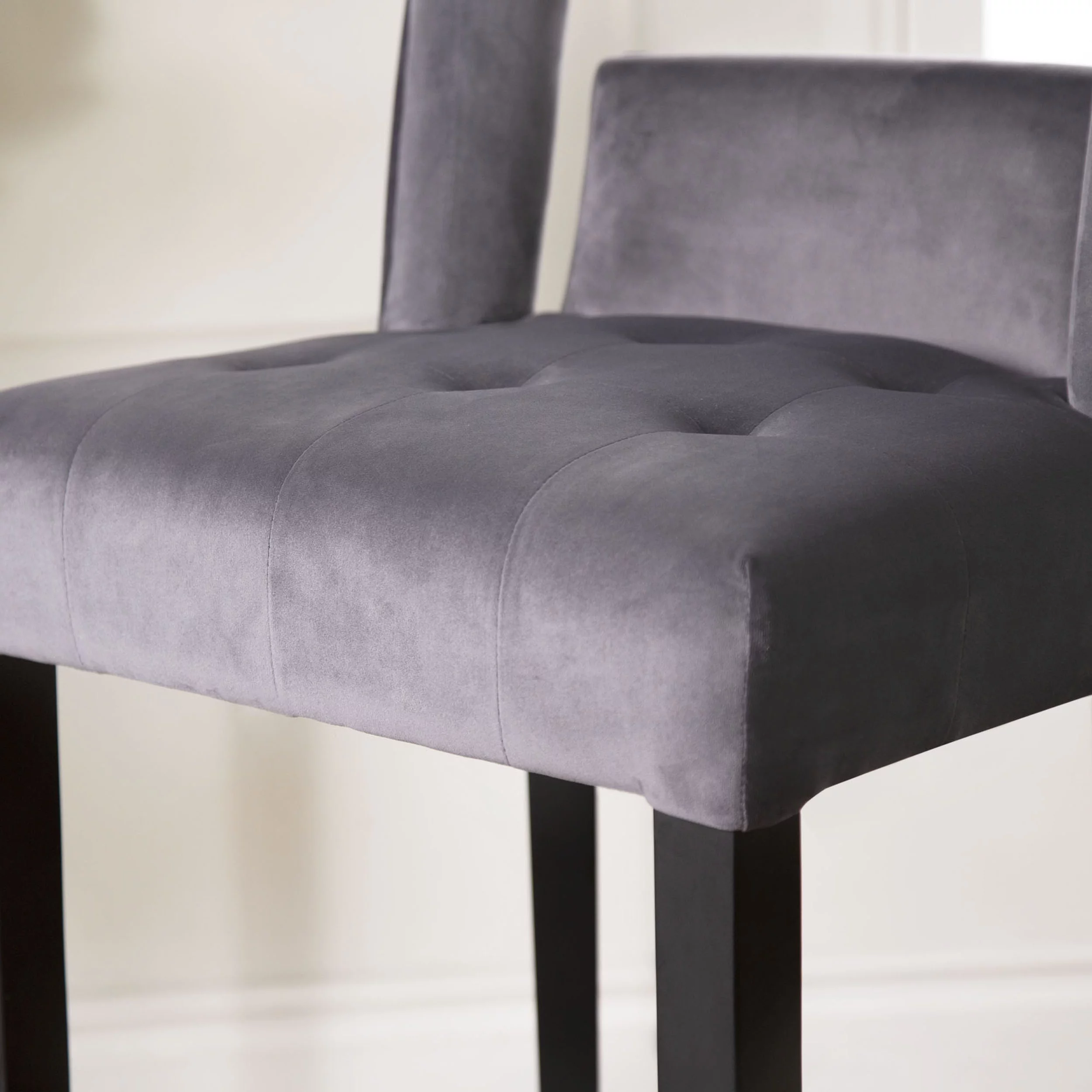 Stephanie Velvet Bar Stool, Grey