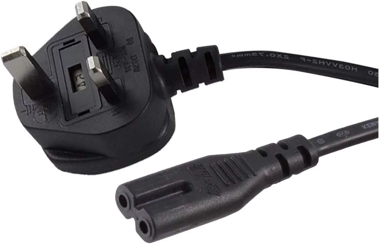United Kingdom UK 2- Slot Printer Power Cord Cable, Non-Polarized (IEC-320-C7 to CEE 7/16) Works with Notebook Laptop,