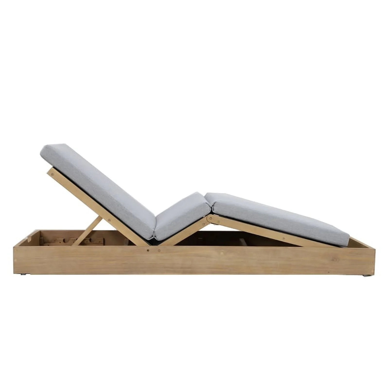 Pangea Home Mico Modern Style Acacia Wood Lounger in Gray/Natural Finish