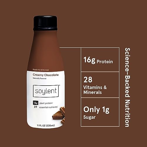 Soylent Complete Meal Replacement Shake, Gingerbread, 16g Complete Protein, Ready-to-Drink Plant Based Protein Drink, 1g Sugar, 11oz (12 Pack)