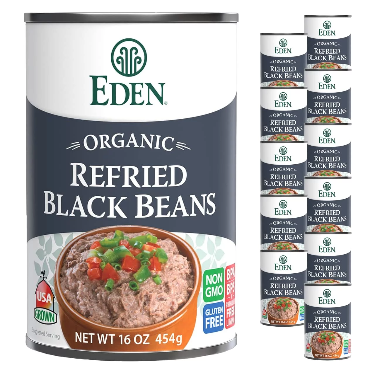 Eden Organic Refried Black Beans, 16-Ounce Cans (Pack of 12)