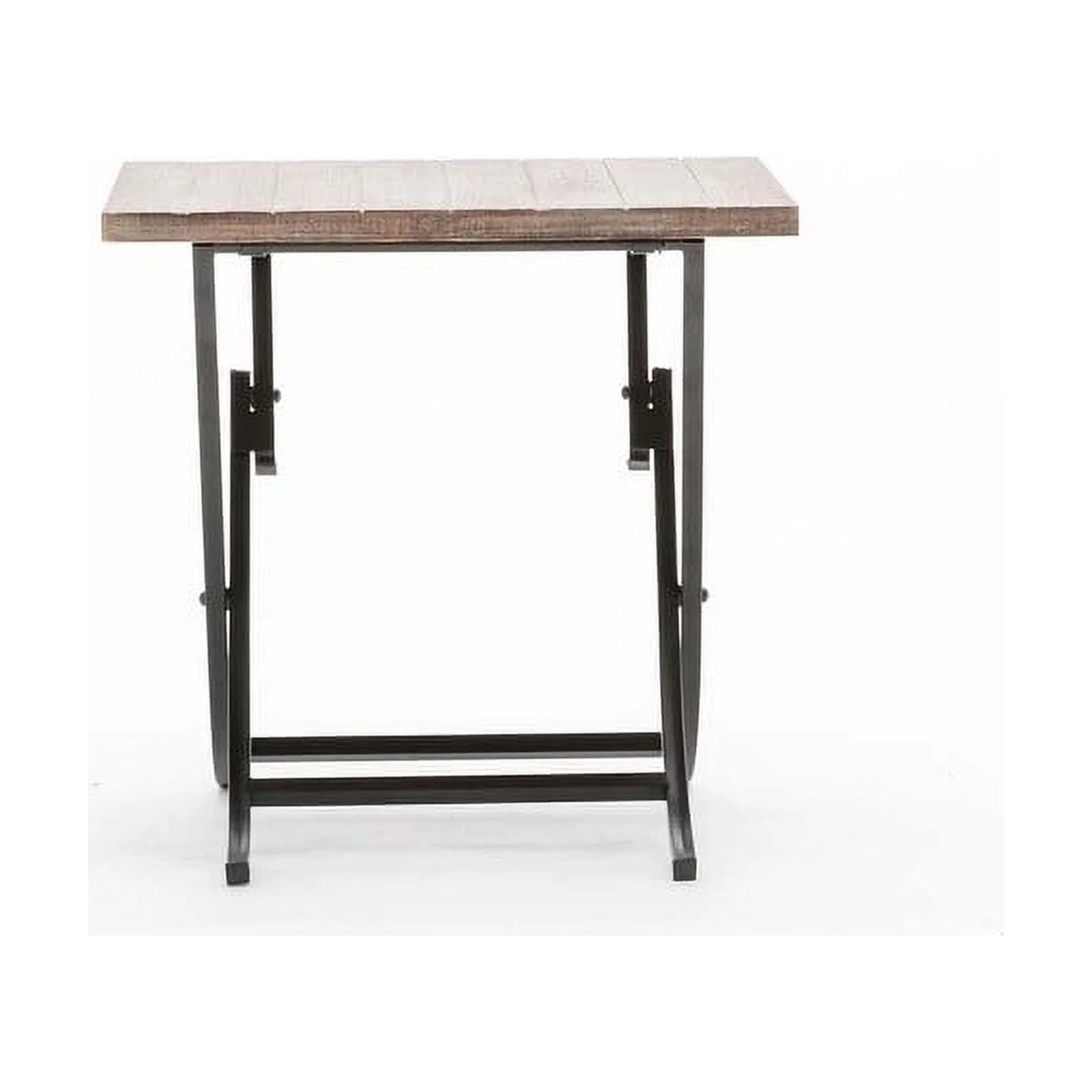 Miriam Folding Industrial Wood and Metal End Table