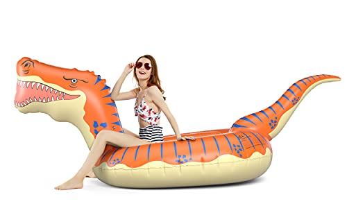 Jasonwell Inflatable Dinosaur Swimming Pool Float for Kids Boys Girls Adults 124'' Giant Tyrannosaurus Rex Floatie Summer Beach Ride on Party Pool Raft Lounge Toys