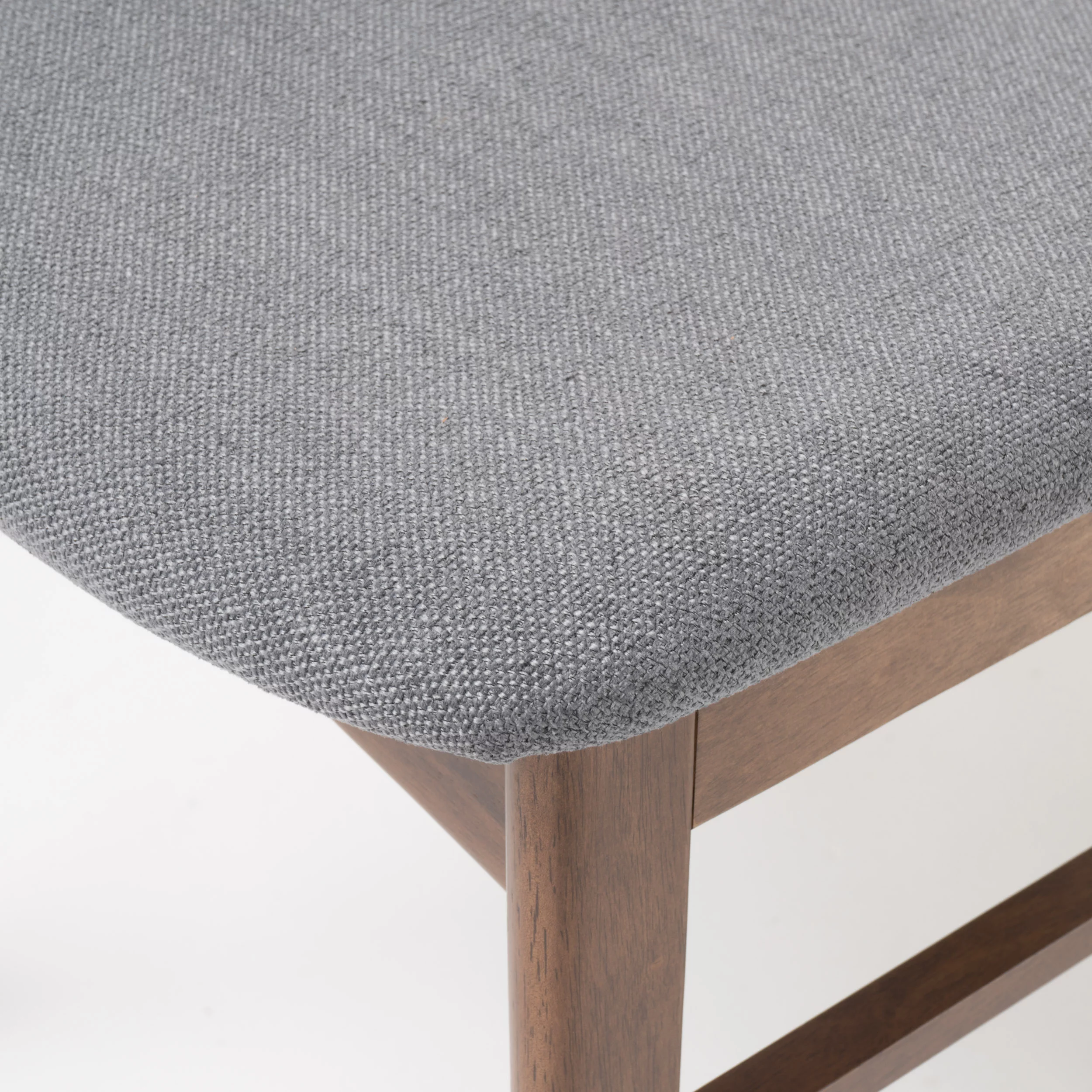 GDF Studio Alexis Mid Century Modern Fabric Upholstered Dining Chairs, Set of 2, Dark Gray and Walnut