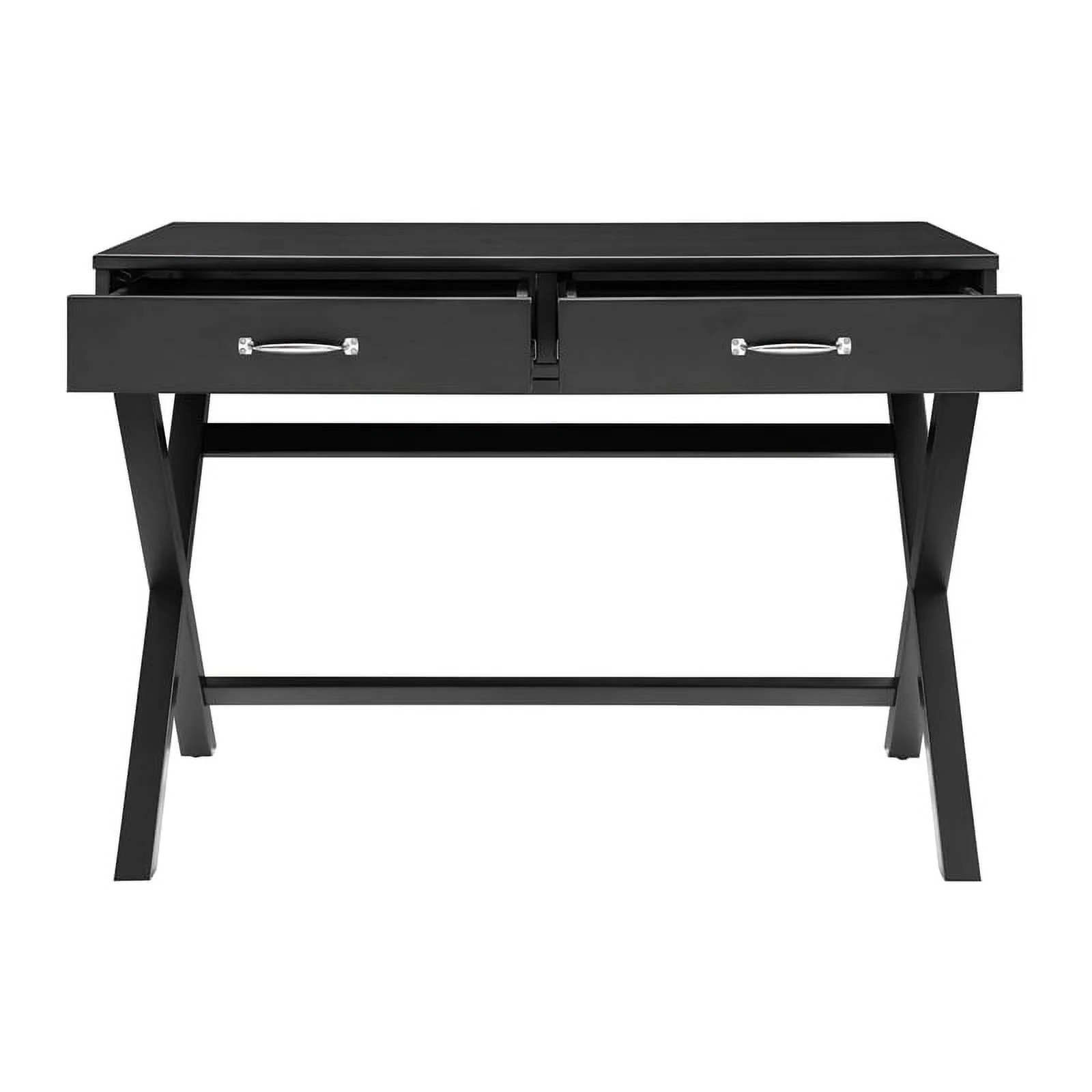 UrbanPro Transitional 2-Drawer Home Office Wood Desk in Black