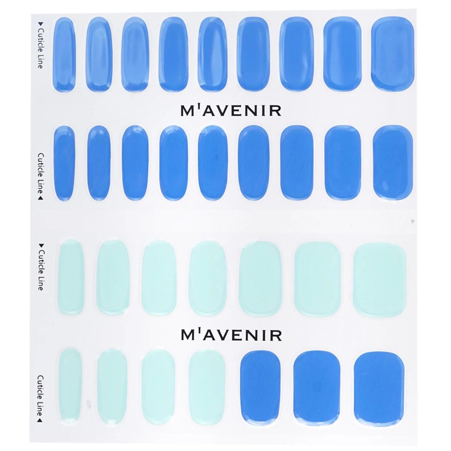 Mavenir Nail Sticker (Blue) - # Blue Leaf Nail  32pcs