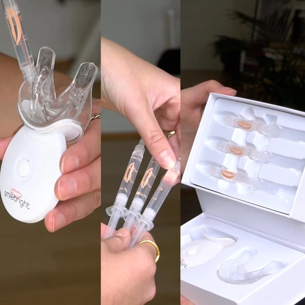 SmileBright 35% Carbamide Peroxide Teeth Whitening Kit w/ Light Tray, Strong Teeth Whitening Gel Coffee Tea Smoking Stain Removal