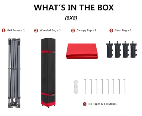 ABCCANOPY Pop Up Canopy - Outdoor Patio Portable Canopy Tent Heavy Duty for Backyard and Deck with 4 Sandbags(White, 10x10)