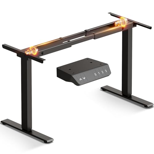 Casaottima Electric Standing Desk Frame, Dual Motor Height Adjustable Table Legs with Memory Presets for Home Office, Stand Up Desk Legs for 40 to 79 inch Desktop, Black Frame Only