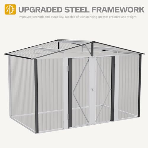 DWVO 6x4ft Storage Shed for Outdoors, Metal Sturdy Weatherproof Tool Locker with Secure Door and Ventilation for Equipment, Mowers, Bikes, Outdoor Spaces, Dark Gray