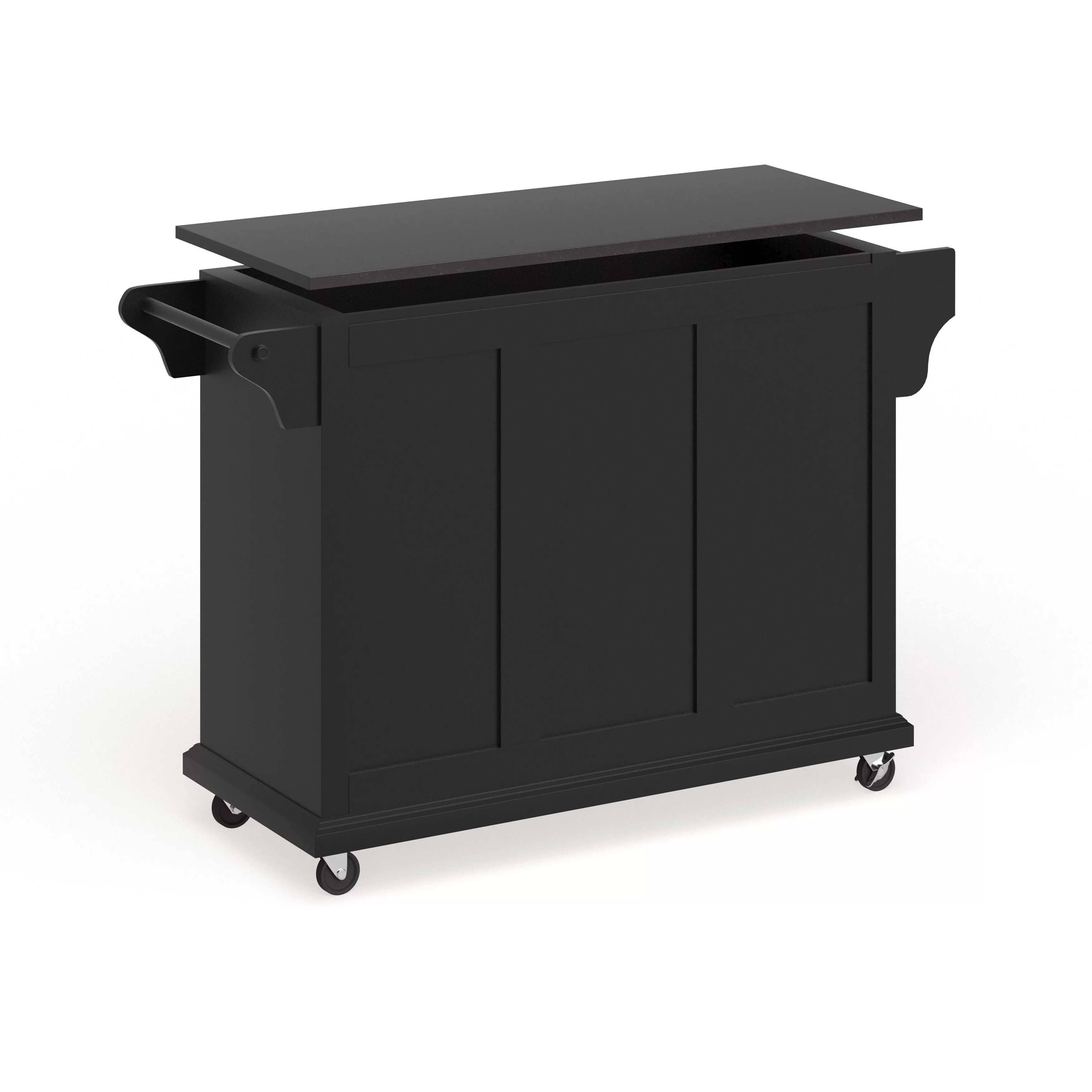 Crosley Furniture Crosley Black Wood Kitchen Cart/ Island with Solid Black Granite Top - 18