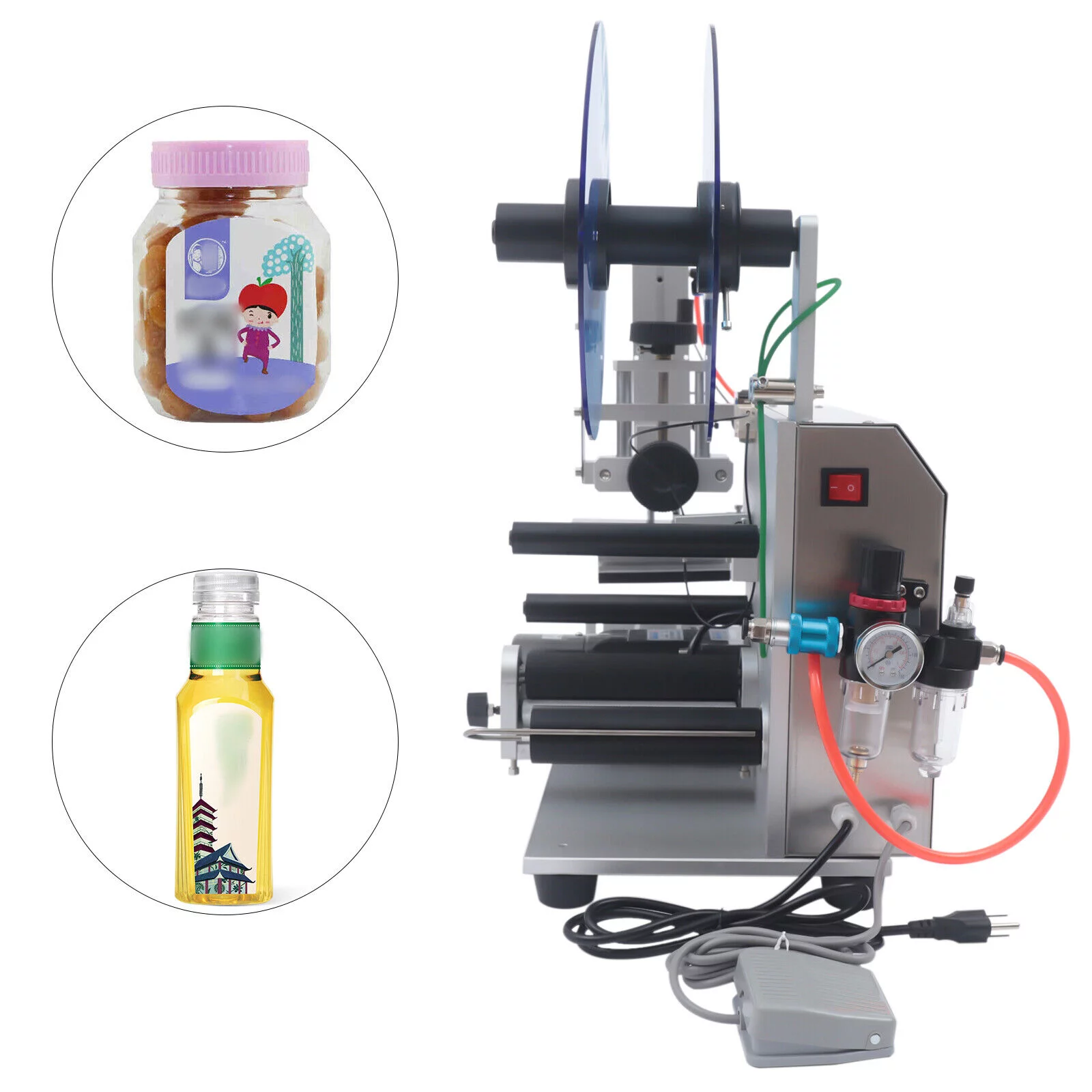 MONIPA Commercial Semi-automatic Square Bottle Labeling Machine 110V Commercial Labeling Machine